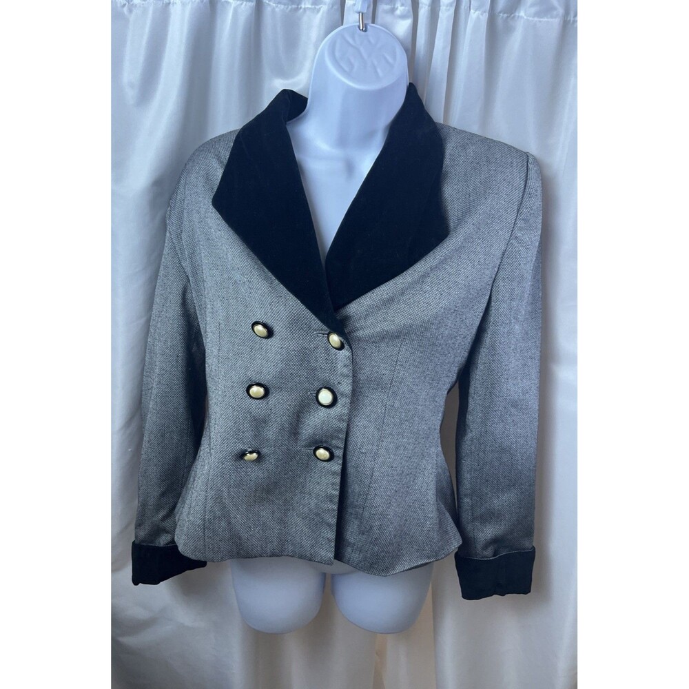 Vintage Executive Collection Women’s Petite Blazer Size 8P Velvet Contast